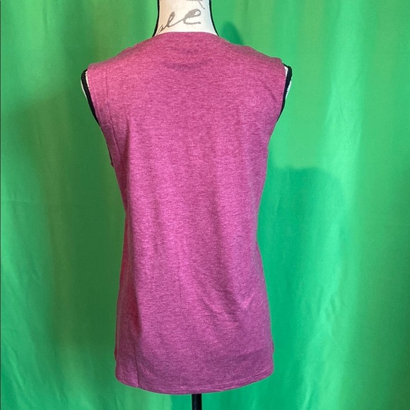 Women's Sleeveless Top - Heather Fuchsia with Warrior Dragonfly - Picture 3 of 4